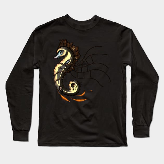 Cute little steampunk seahorse Long Sleeve T-Shirt by Nicky2342